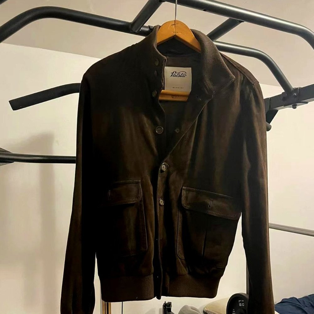 Valstar Caffe brown suede Valstarino bomber jacket 38US